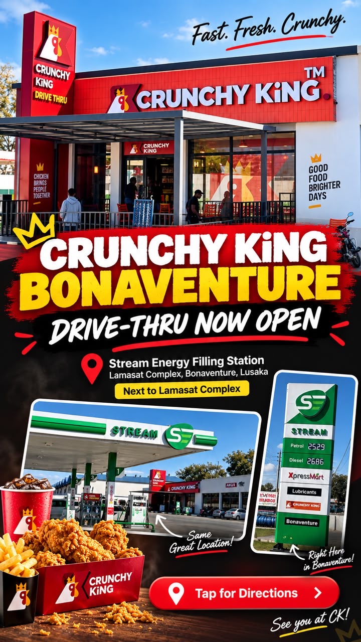 CrunchyKing Bonaventure drive-thru is now open at Stream Energy Filling Station next to Lamasat Complex